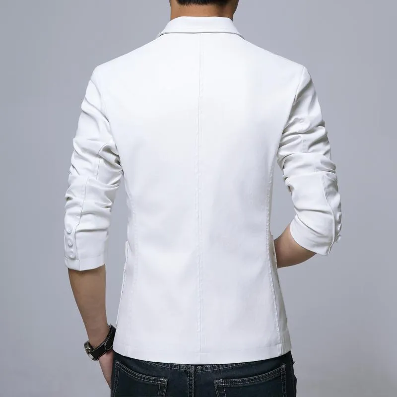 West Louis™ Soft PU Leather Male Blazer