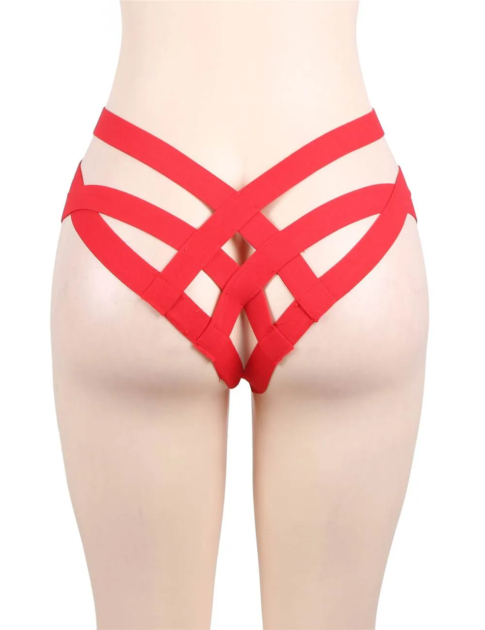 White Cage Bandage Brief Thong