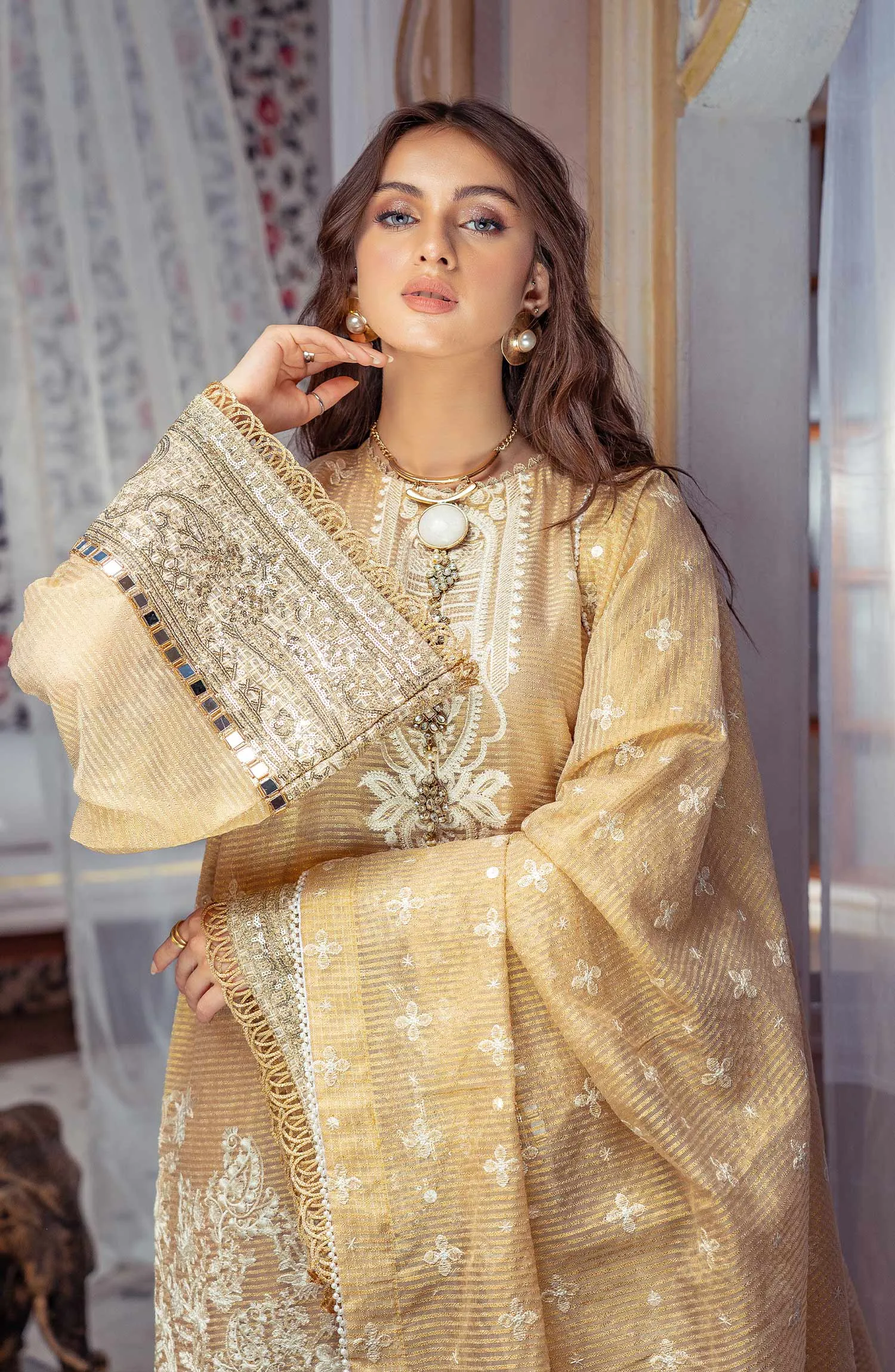 White Clay - (MLRD - 065) |  Maryum N Maria Luxury Pret Eid Edit 2022 | Stitched Ready to Wear Suits