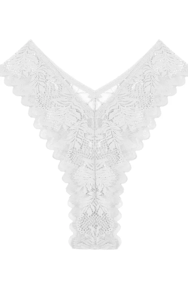 White Lace Cheeky Cut Thong