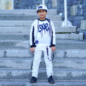 White MJ Pants for kids unisex vegan leather