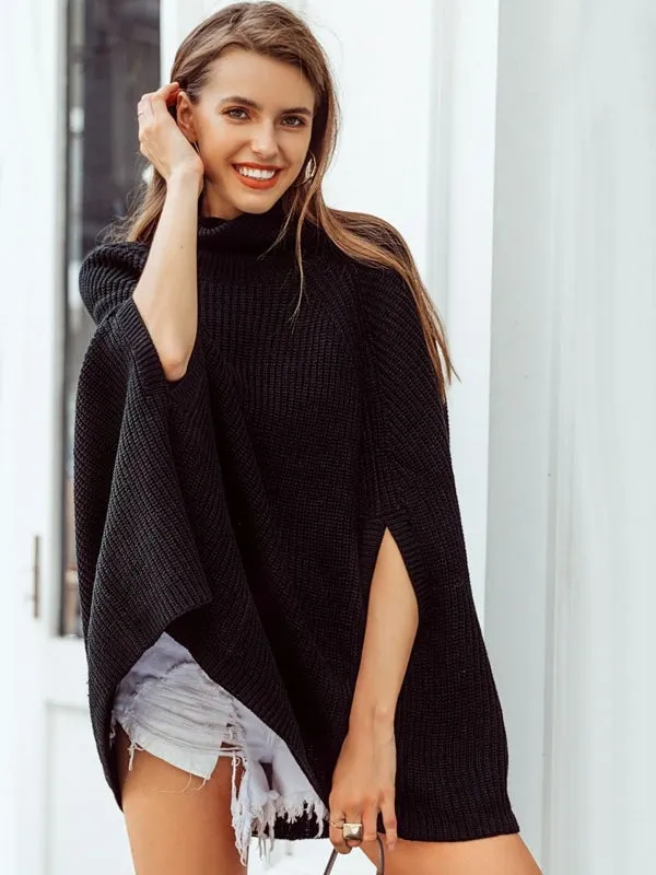 Women Fashion Coats And Capes Batwing Knitted Blouse