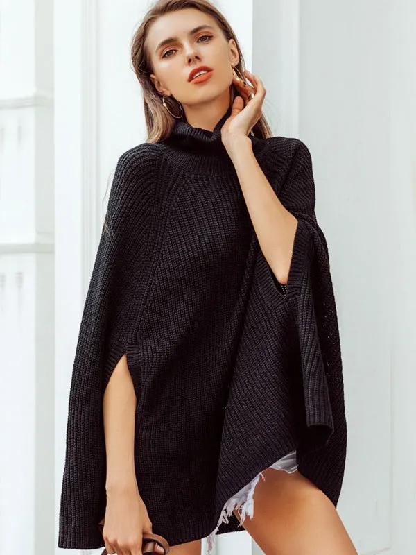 Women Fashion Coats And Capes Batwing Knitted Blouse