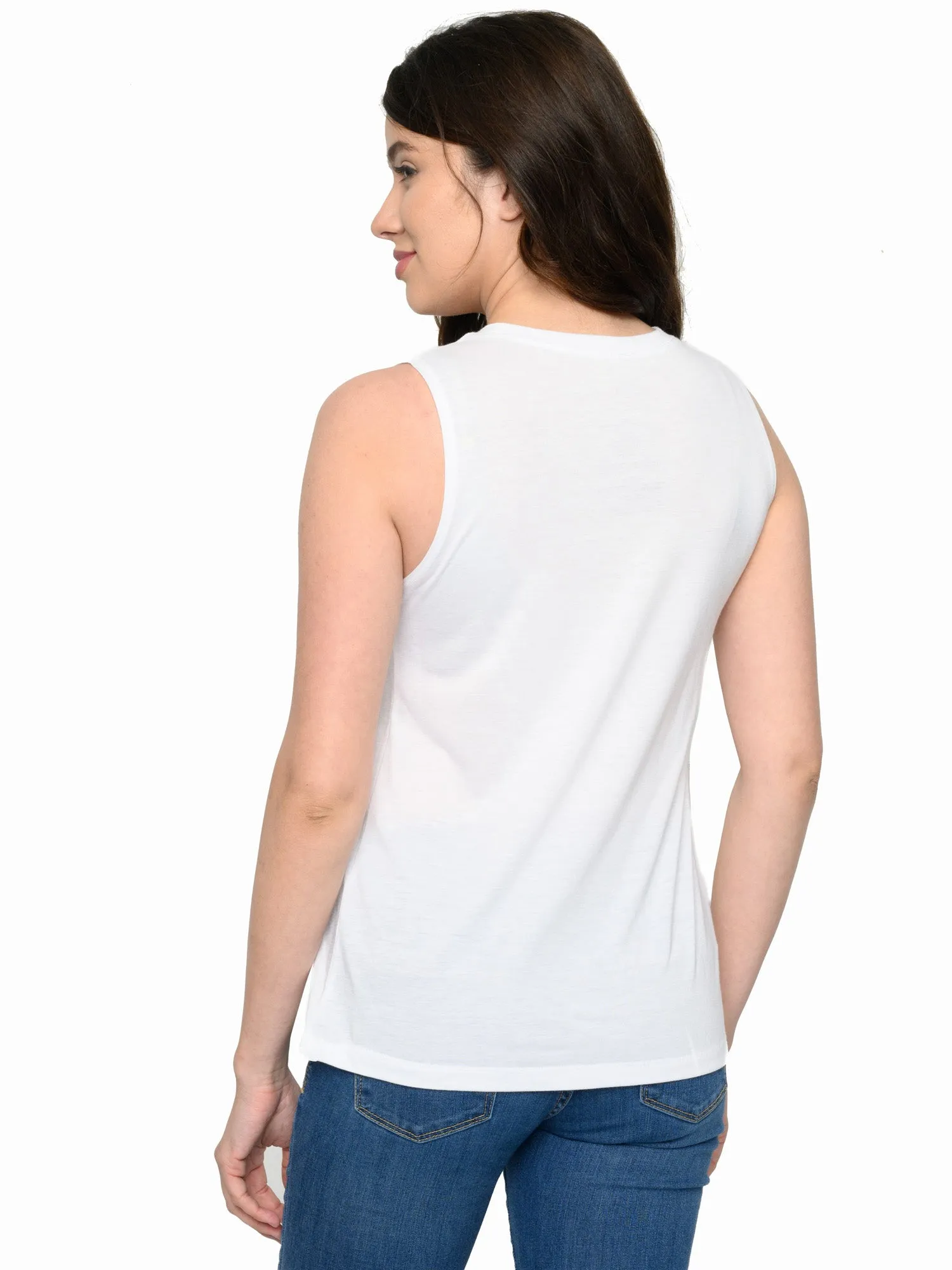 Women's Poison Classic Rock T-Shirt Band Tee Music White Sleeveless Rock n' Roll