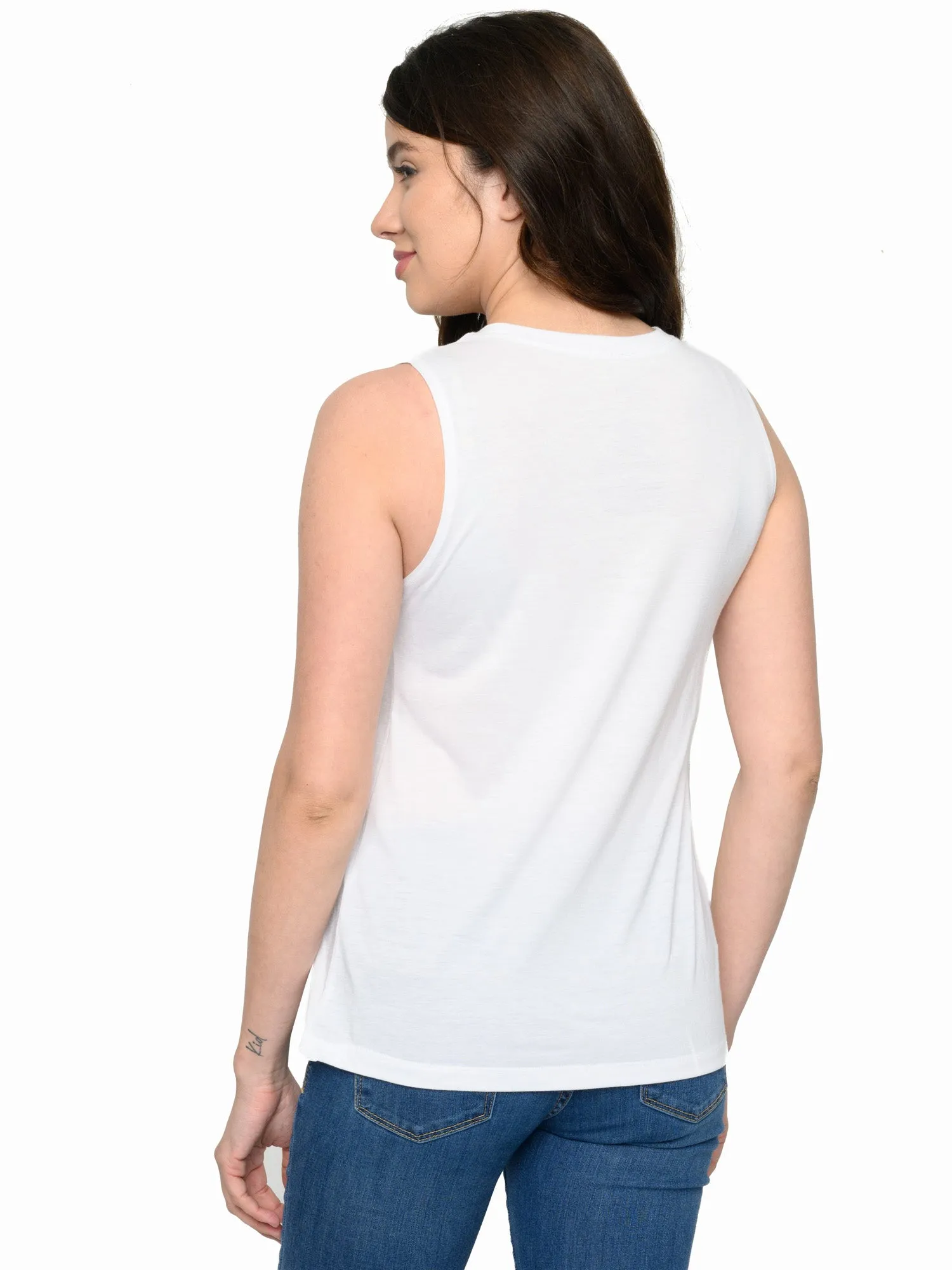 Women's Poison Classic Rock T-Shirt Band Tee Music White Sleeveless Rock n' Roll