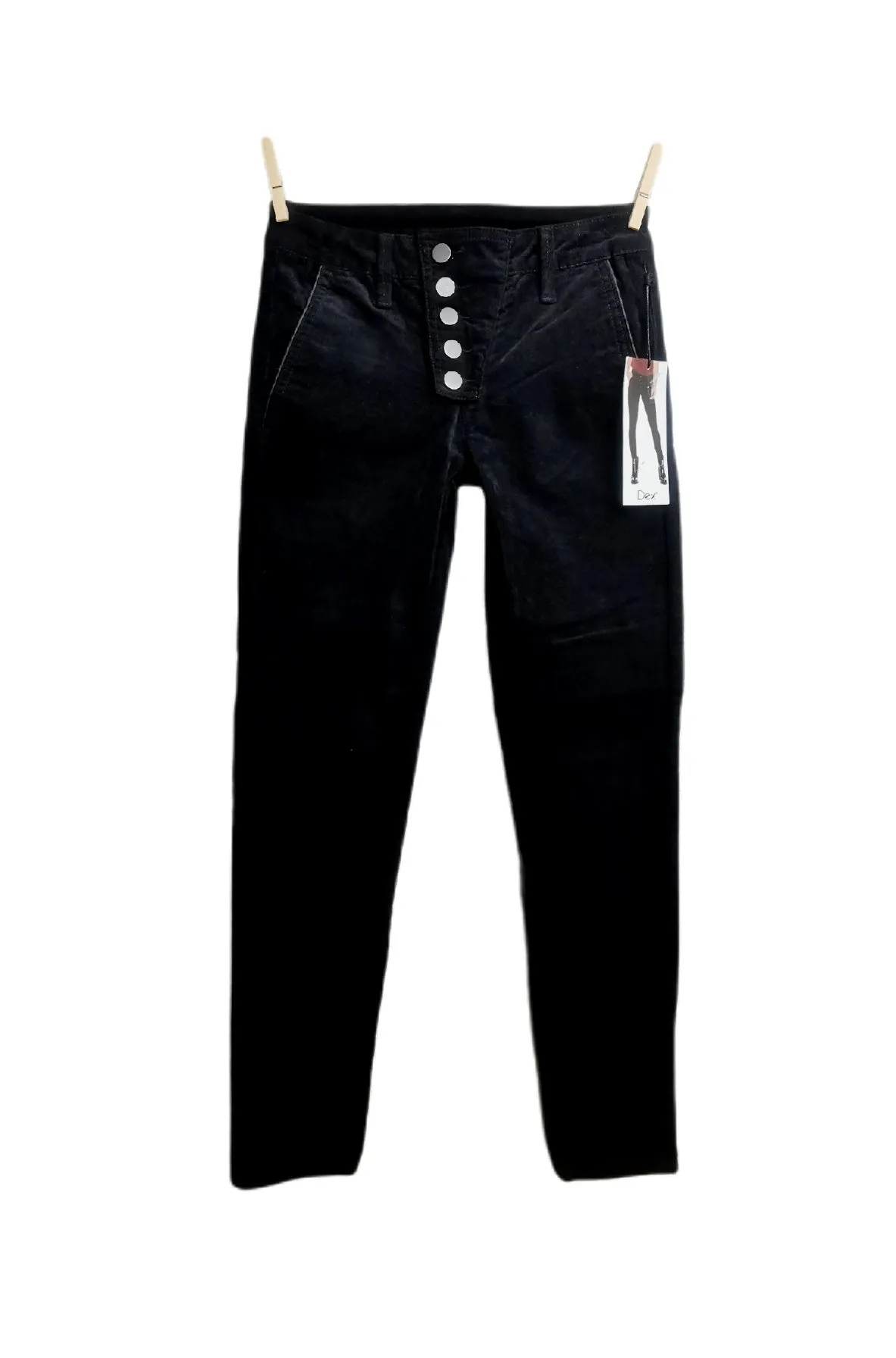 WOMENS SIZE(S) 26, 27, 28 - DEX, Stretch Velour, Black Skinny Pants NWT B10