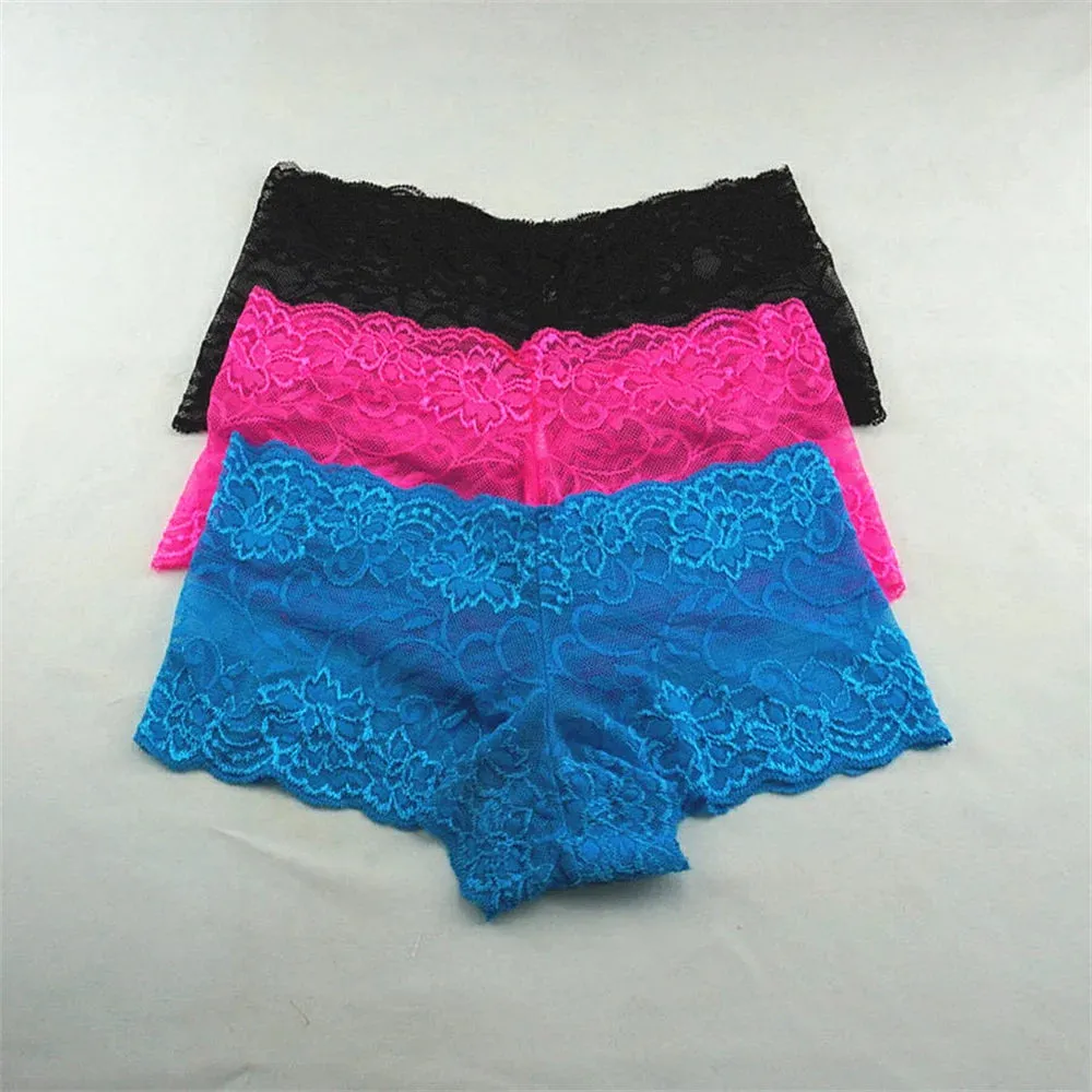 Women's Transparent Low-Rise Boxers Underwear