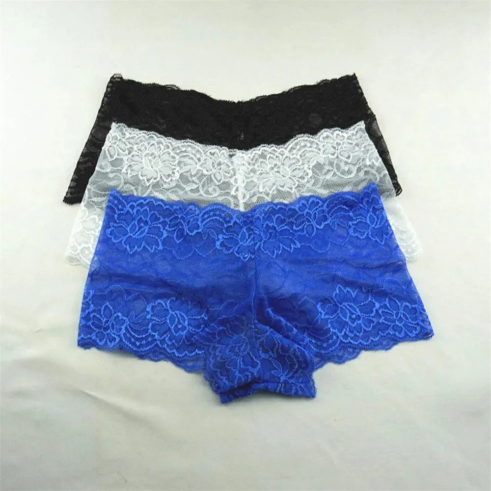 Women's Transparent Low-Rise Boxers Underwear