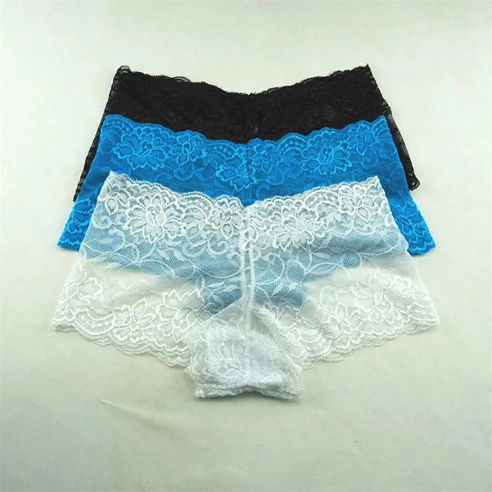 Women's Transparent Low-Rise Boxers Underwear