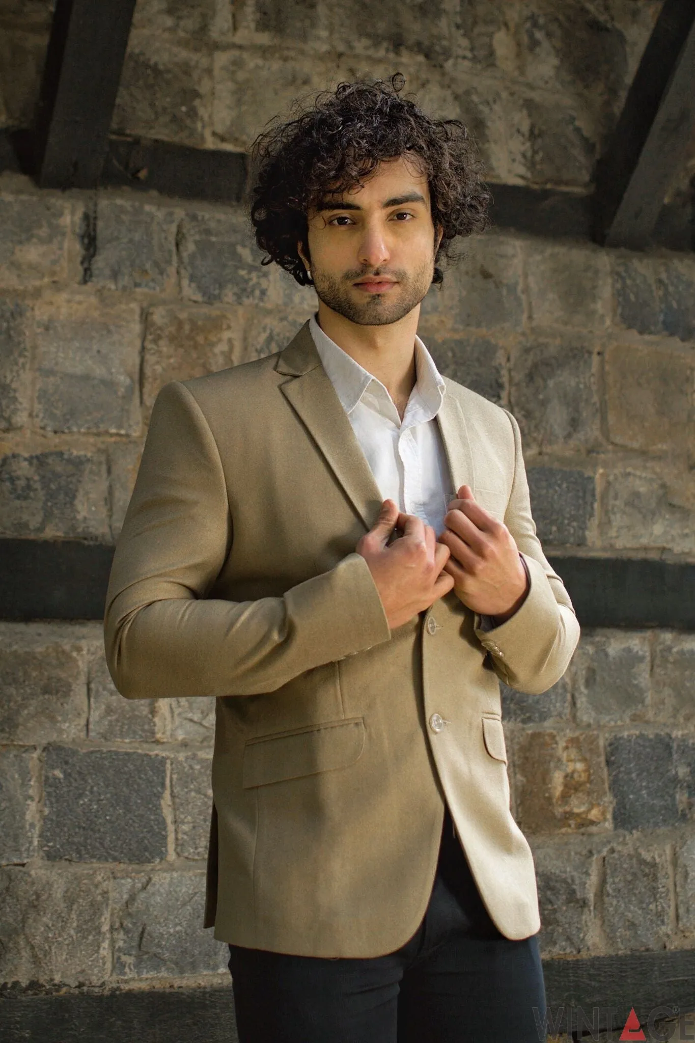 Wool Beige Blazer