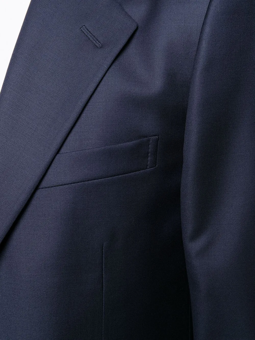 Wool Straight Dark Blue Suit