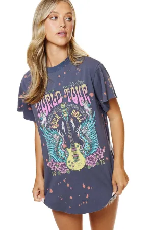 World Tour Rock '&' Roll Graphic Bleached Top