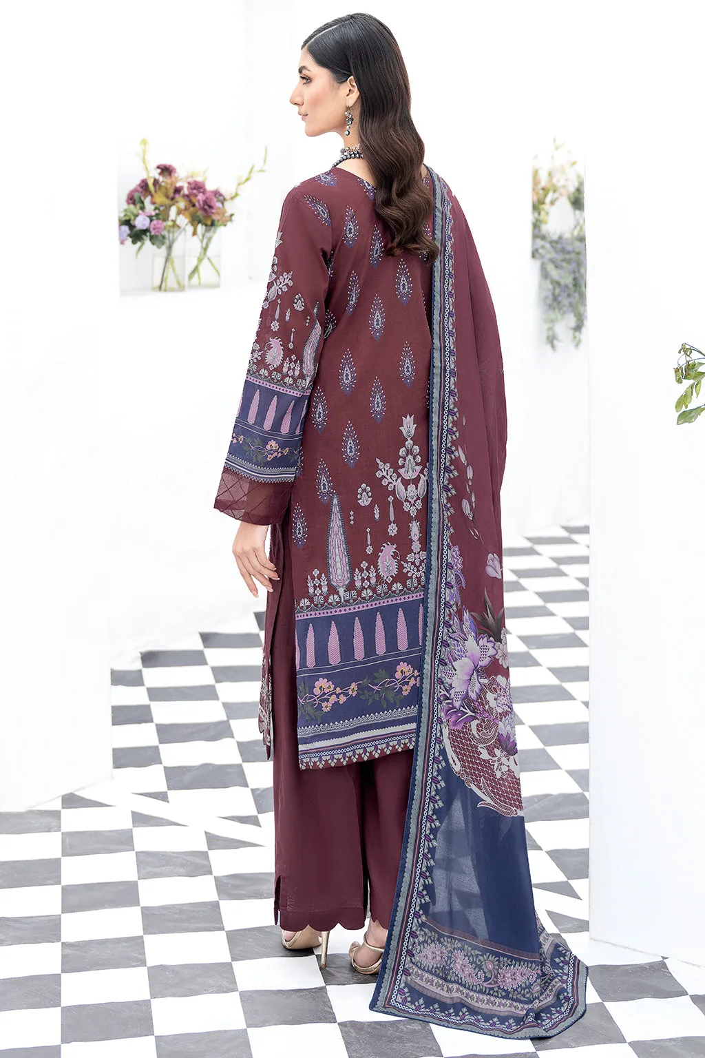 Y-506 |  Ramsha Riwayat Luxury Lawn Vol 7 Collection | Unstitched Lawn Embroidered Suits
