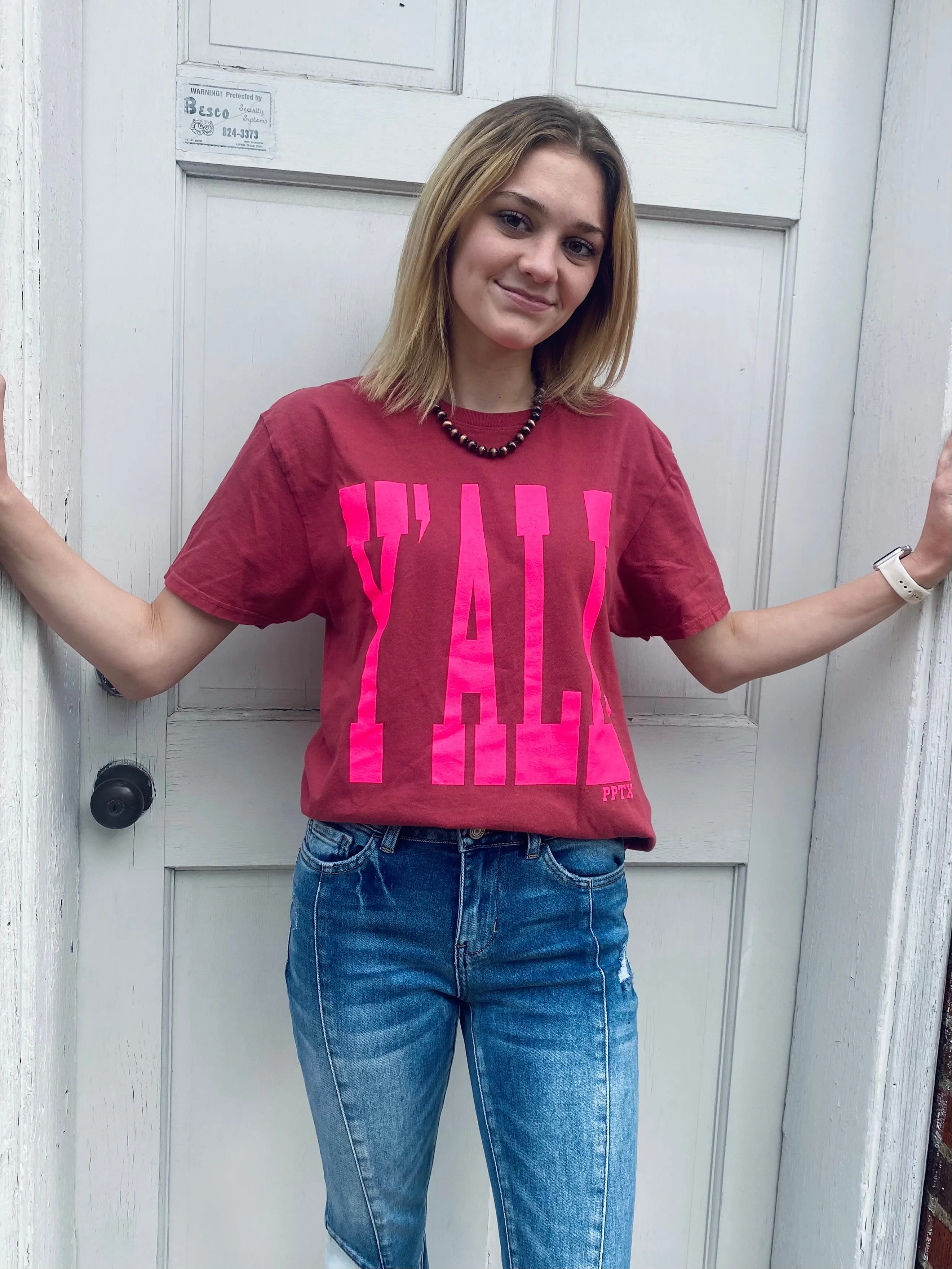 Y’ALL Tee: Burgundy
