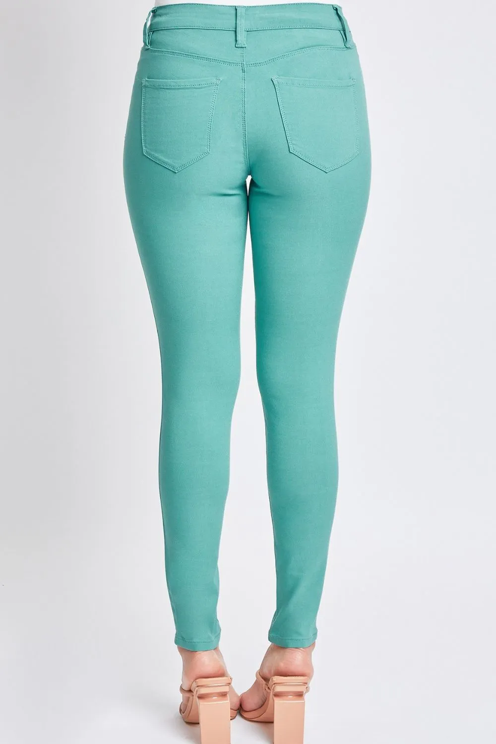 YMI Hyperstretch Mid-Rise Skinny Pants in Sea Green