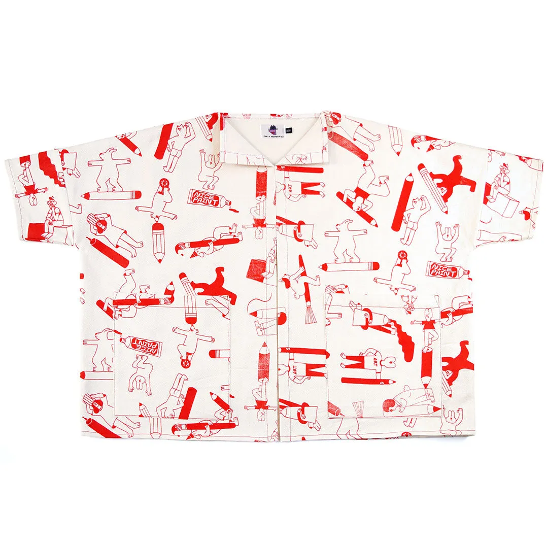 YUK FUN Artist Suit in Red - MADE TO ORDER