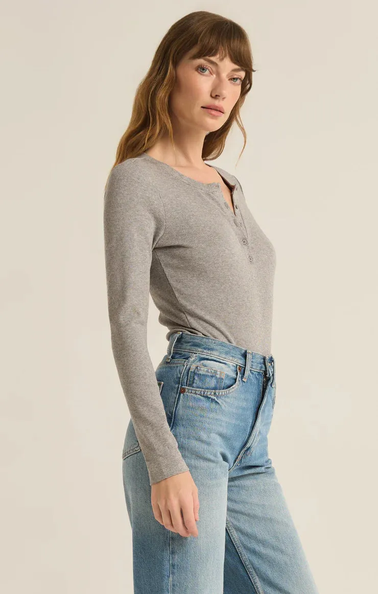 Z Supply Samara Rib Henley Bodysuit
