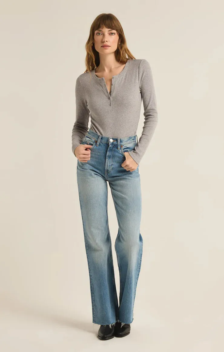 Z Supply Samara Rib Henley Bodysuit