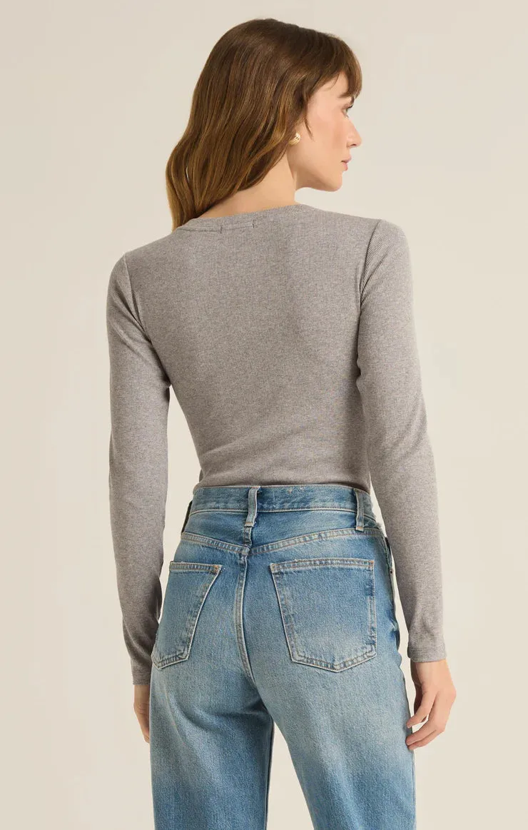 Z Supply Samara Rib Henley Bodysuit