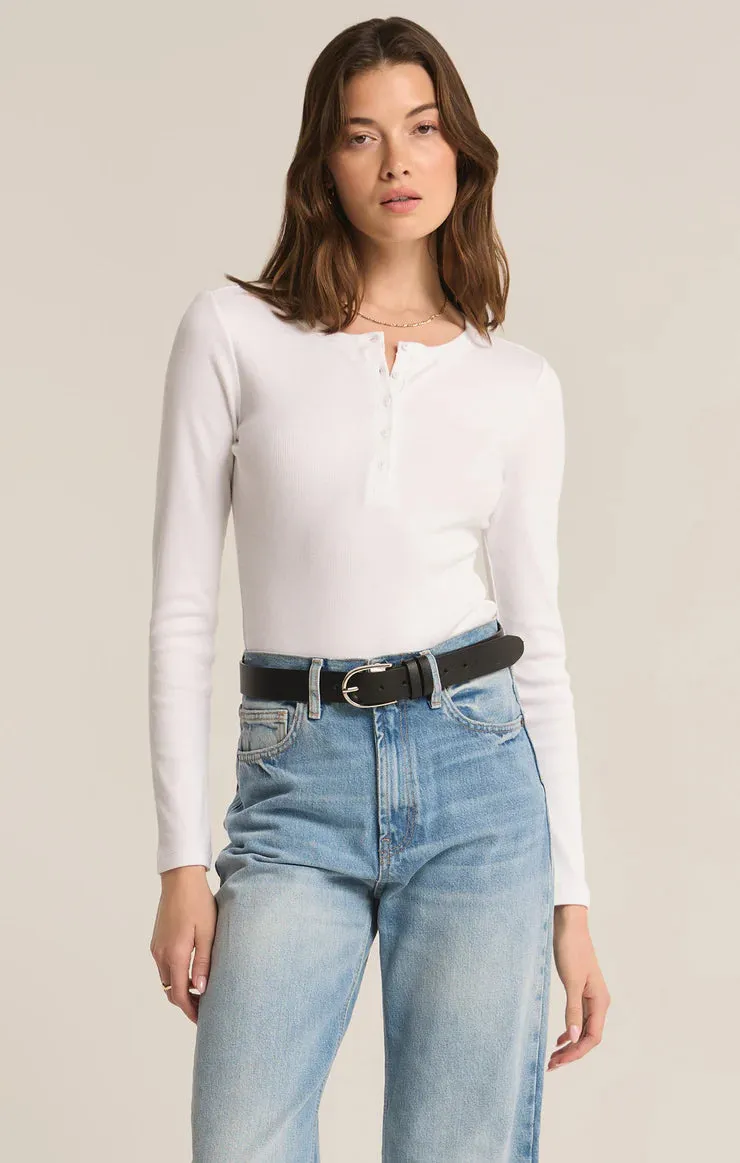 Z Supply Samara Rib Henley Bodysuit