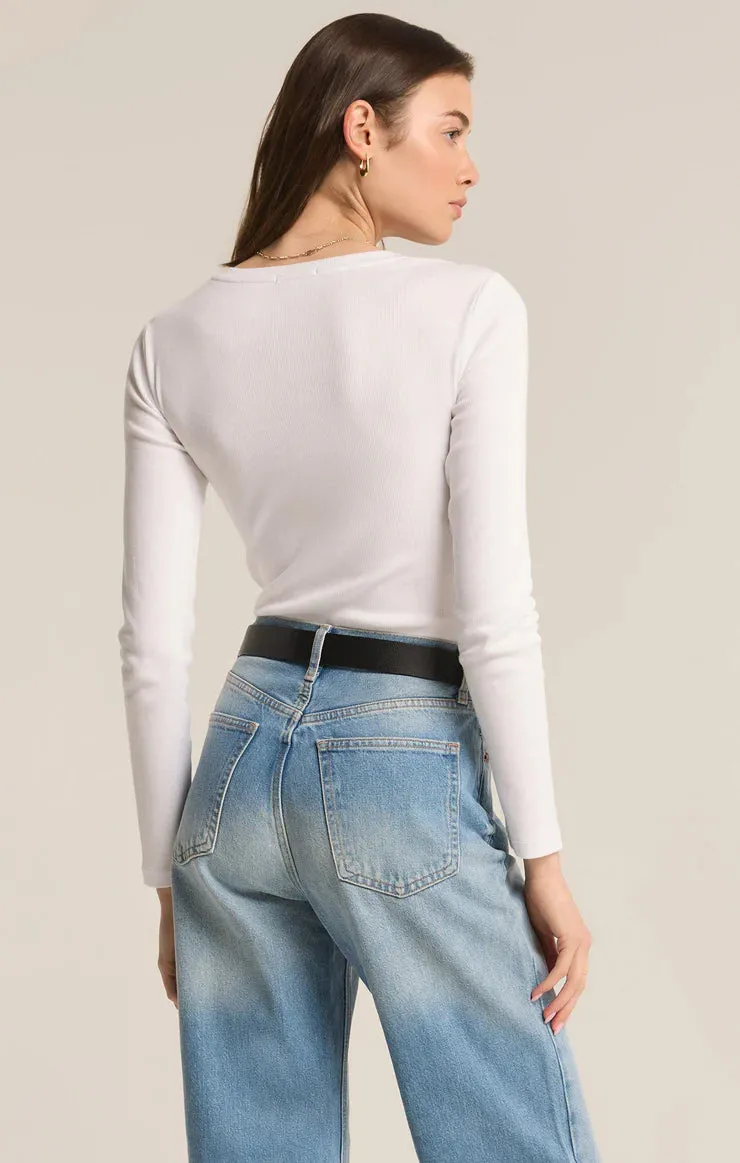 Z Supply Samara Rib Henley Bodysuit