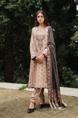 ZW22-3A | Zara Shahjahan Coco Winter Collection 2022 | Unstitched Embroidered Khaddar Linen  Suits